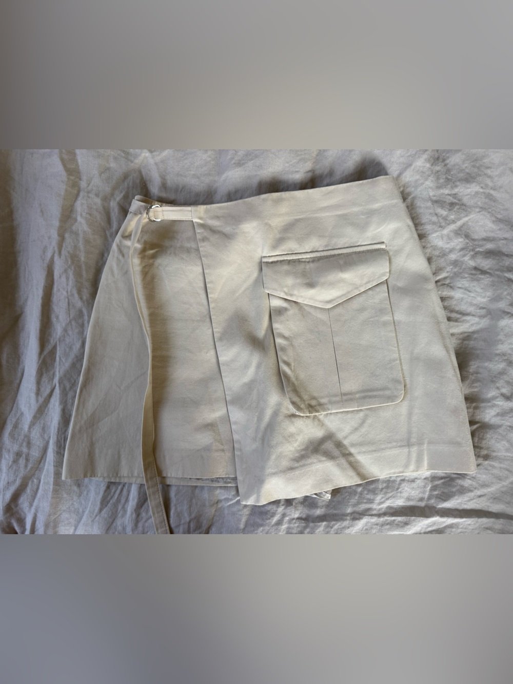 Zara Cream Cargo Skort with Side Pocket
